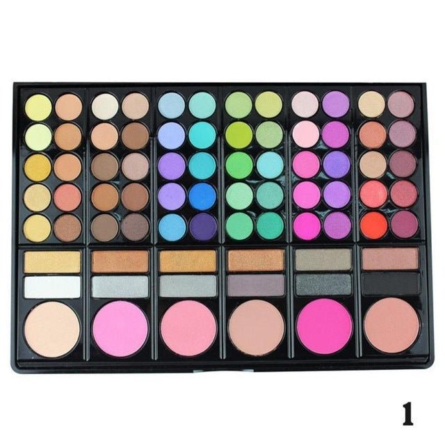 78Color Eyeshadow Palette Matte Shimmer $29.00 Dana Fashion Appearance Color: Color1 makeup Product information: Product category: eye shadow brush Brush material: nylon Brush handle material: plastic Appearance color: 78 # 1, 78 # 2, 78 # 3 Size: 24x17x1