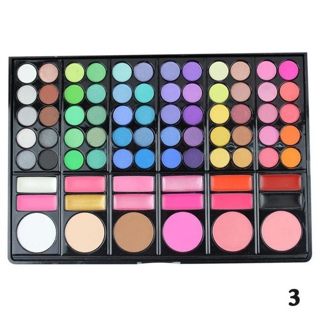 78Color Eyeshadow Palette Matte Shimmer $29.00 Dana Fashion Appearance Color: Color3 makeup Product information: Product category: eye shadow brush Brush material: nylon Brush handle material: plastic Appearance color: 78 # 1, 78 # 2, 78 # 3 Size: 24x17x1