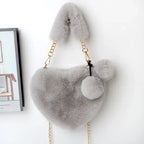 Love Bags Soft Plush Handbags Women Valentine's Day Party Bag - DanaFashionstore