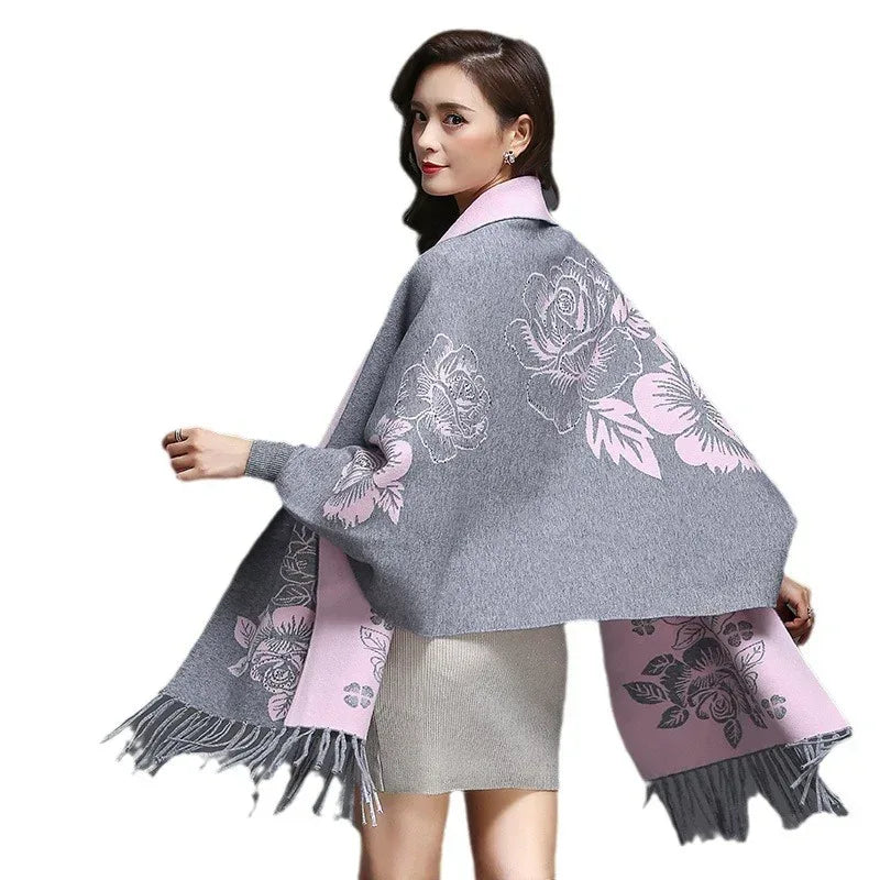 Mid-length Tassels Loose-fitting Knitted Cardigan Thickened Sweater Cashmere Outerwear - DanaFashionstore