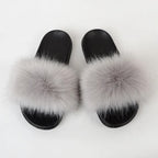 Faux Fox Fur Slippers Women Non Slip Plush Slippers - DanaFashionstore