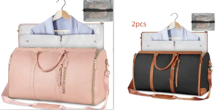 Large Capacity Travel Duffle Bag Women's Handbag Folding Suit Bag Waterproof Clothes Totes - DanaFashionstore