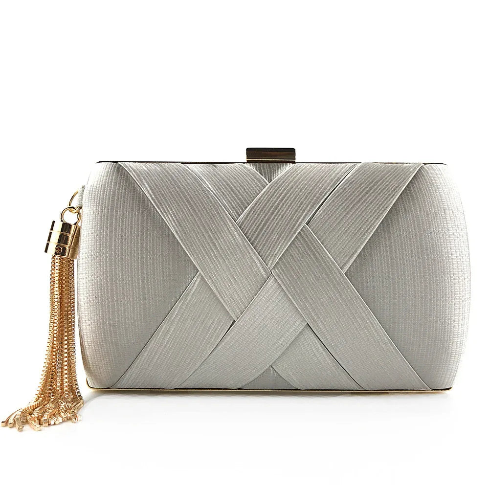 Dinner Satin Fashion Tassel Clutch - DanaFashionstore