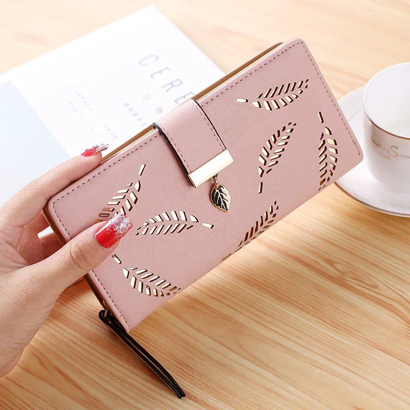 Women's wallet hollow leaf card package - DanaFashionstore