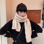 Sweet Labeling 8-word Twist Apricot Small Scarf - DanaFashionstore