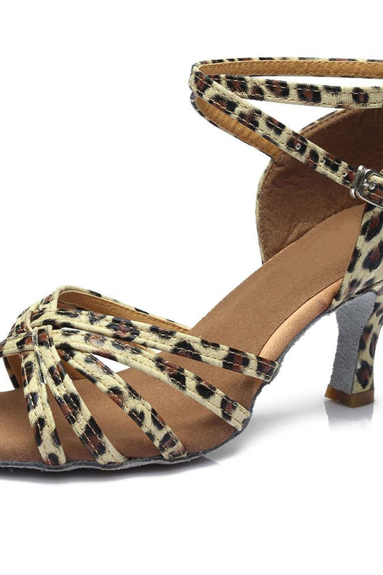 Indoor satin Latin dance shoes