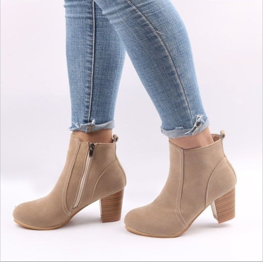 Women's high heel side zipper Martin boots