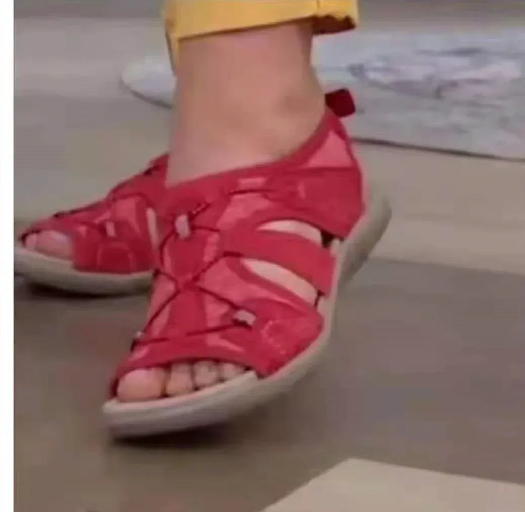 Women's New Roman Wedge Sandals Round Toe Velcro - DanaFashionstore