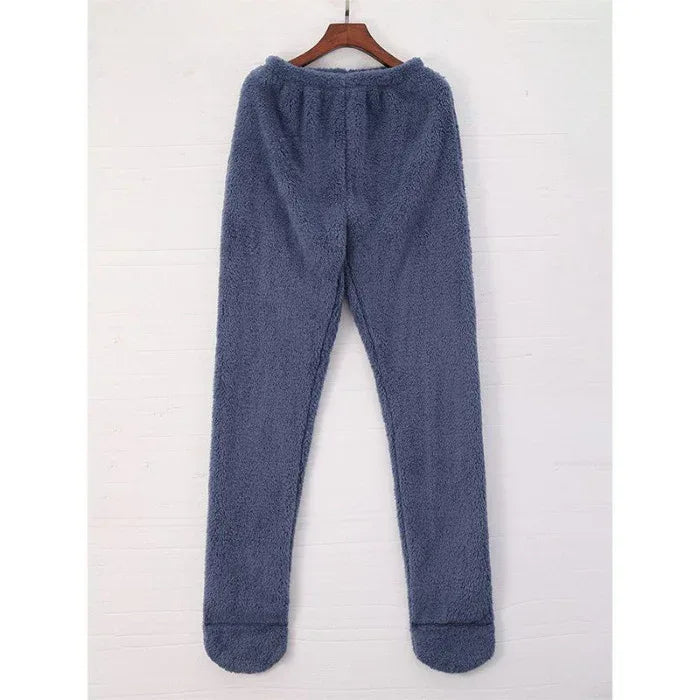 Women Coral Fleece Socks Leggings Winter Warm Sleepwear Ankles Knees Guard Women Home Pants Thick Pajamas Pant - DanaFashionstore