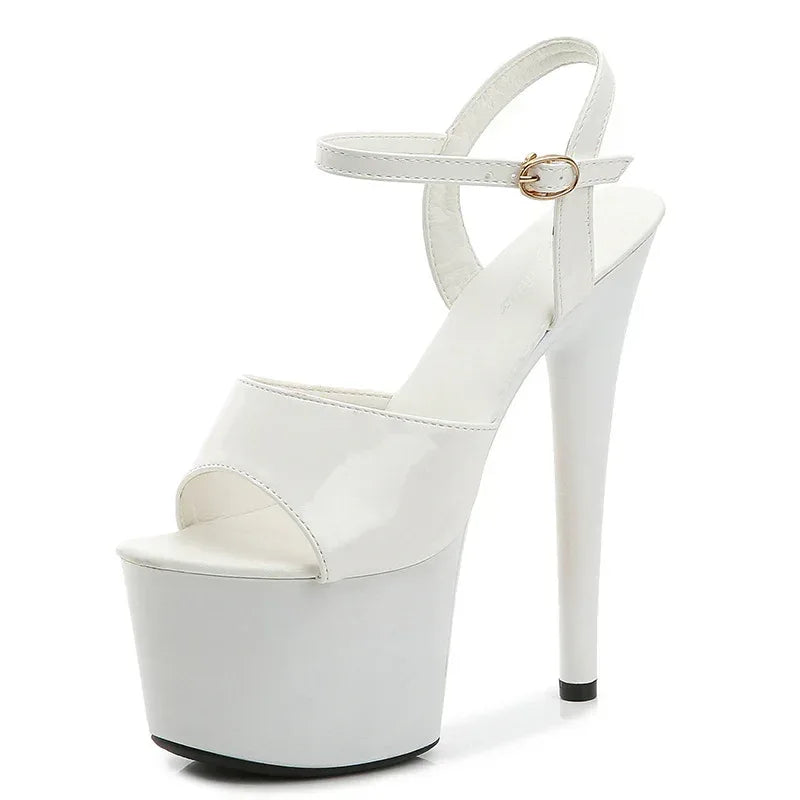 Summer New Patent Leather Fish Toe Shoes For Women High Heels Fine Sexy - DanaFashionstore