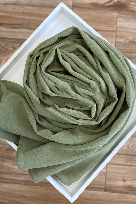 Women's Hijab Solid Pearl Chiffon Scarf