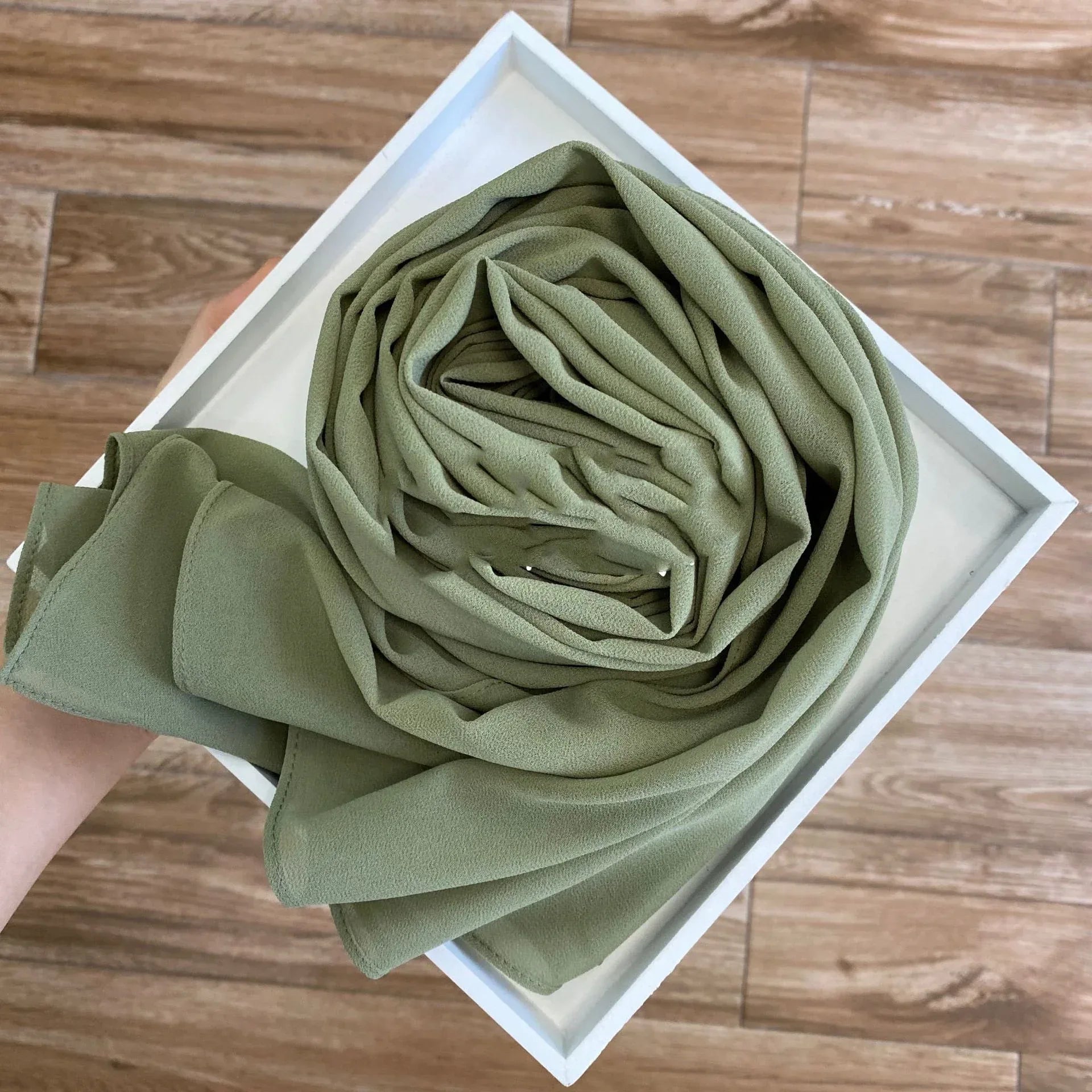 Women's Hijab Solid Pearl Chiffon Scarf - DanaFashionstore