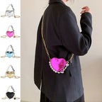 Mini Love-shape Pearls Handbag Fashion Cute Chain Lipstick Bag Women's Bright Candy Color Shoulder Messenger Bag - DanaFashionstore