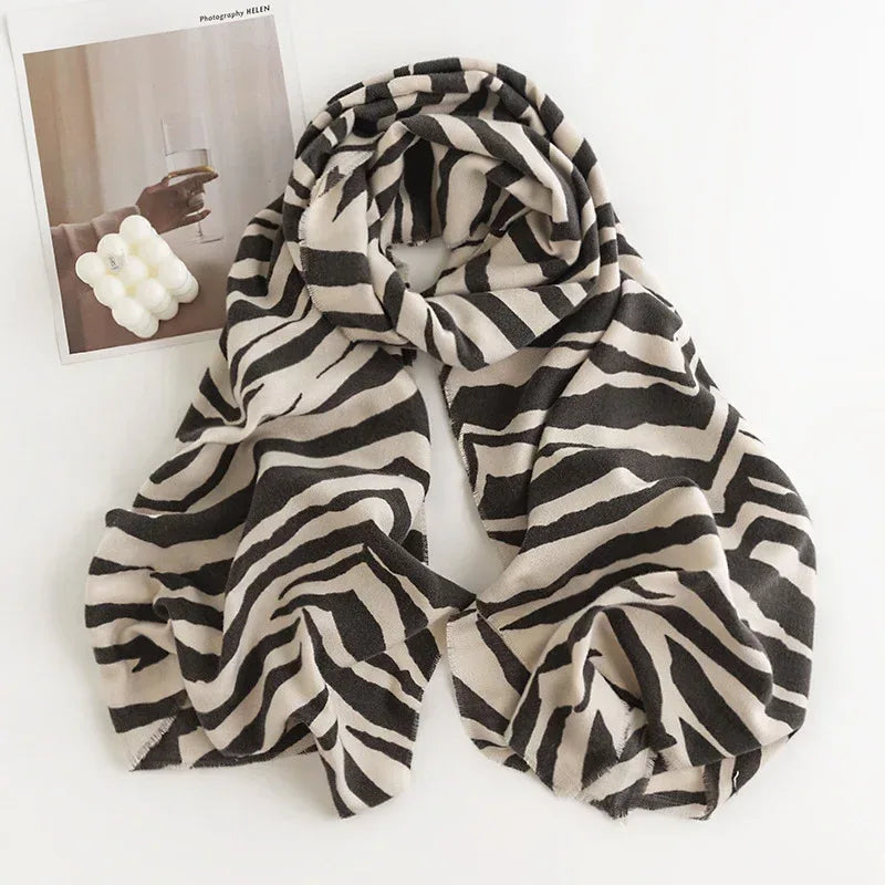 Leopard Print Artificial Cashmere Scarf Women's Warm Scarf Winter - DanaFashionstore