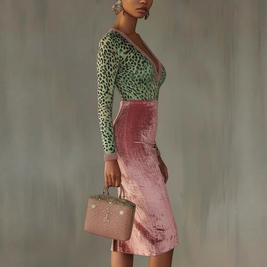 Shiny, Stretchy Velvet Bodycon High-waist Mermaid Skirt - DanaFashionstore