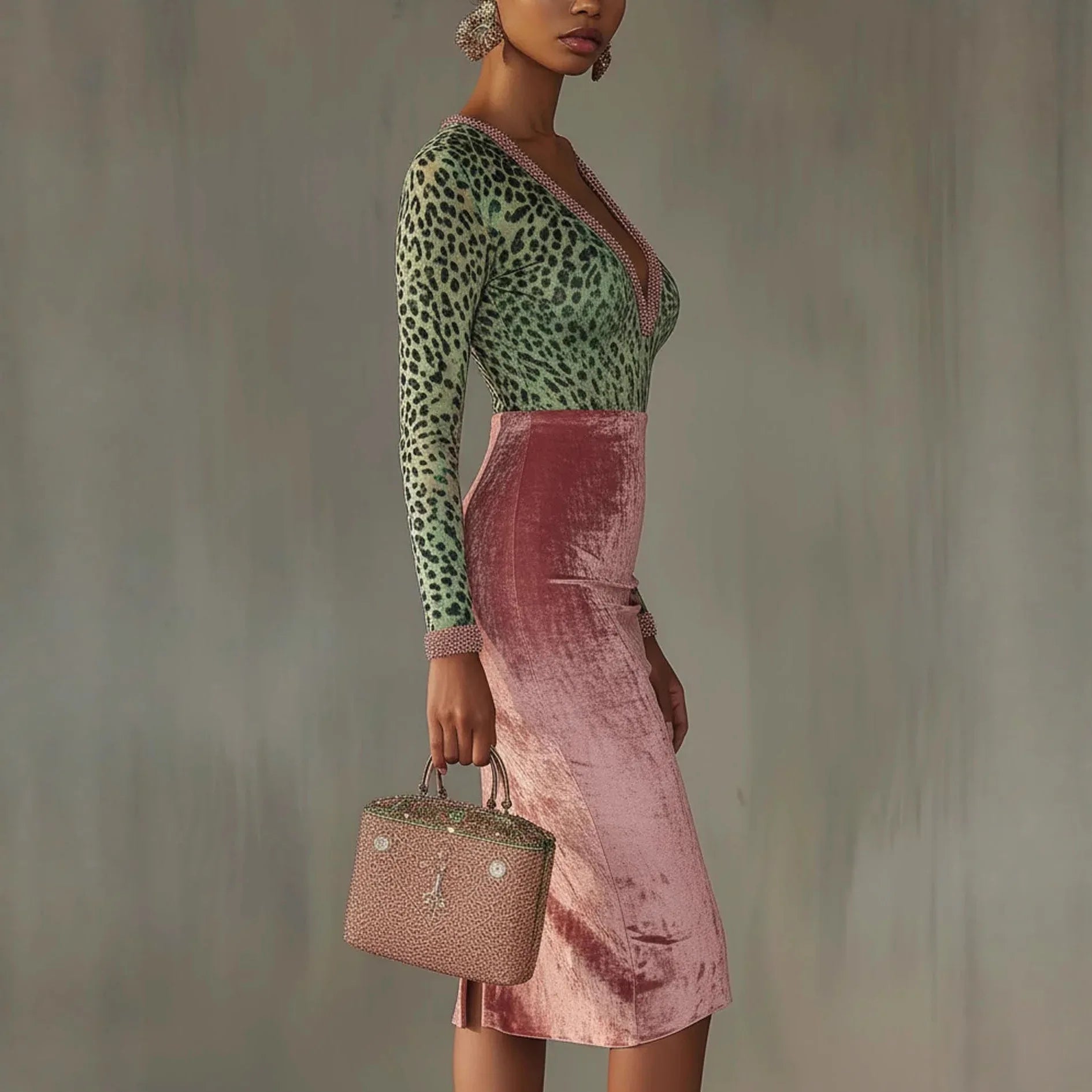 Shiny, Stretchy Velvet Bodycon High-waist Mermaid Skirt - DanaFashionstore