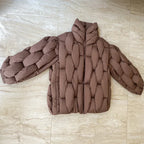 Plus Size Woven Twisted Down Cotton-Padded Jacket 2026 - Winter Coat - DanaFashionstore