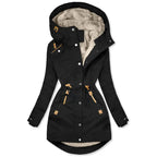 Women's Warm Fur Collar Long-sleeve Zipper Slim Jacket