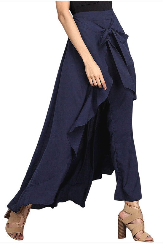 Wide-leg Culottes, Irregular Chiffon Lotus Leaf