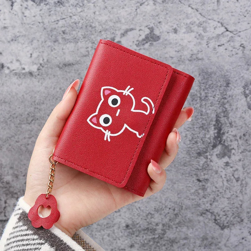 Women's Short Three-fold Cat Girls' Purse - DanaFashionstore