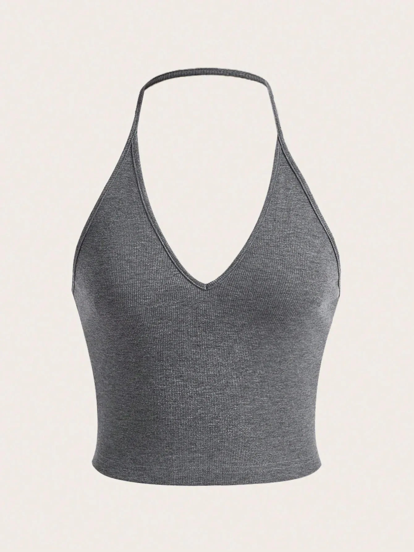 SHEIN EZwear Summer Solid Crop Halter Top - DanaFashionstore