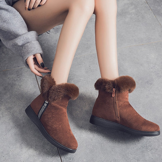 Plus Fleece Ankle Boots Thicken Middle-aged And Elderly Cotton Shoes