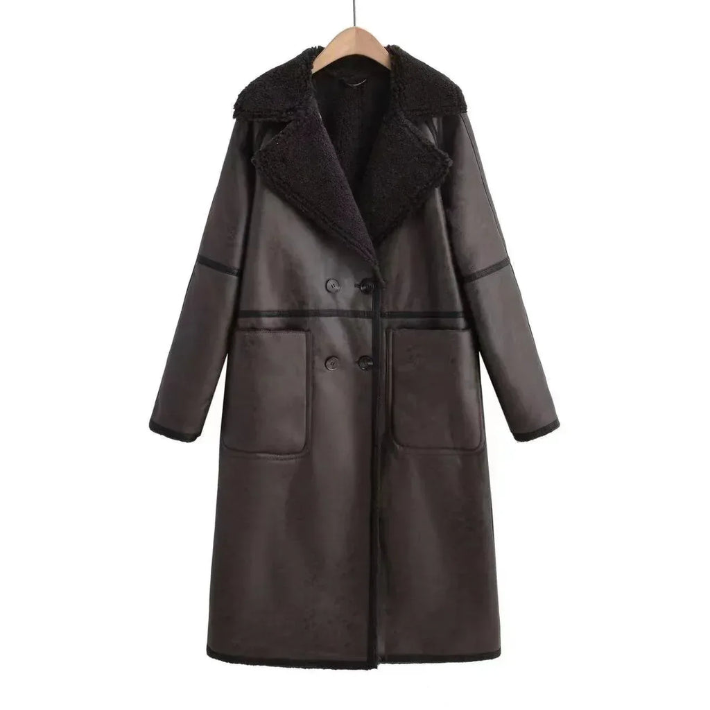 Winter Jacket With Belt Fashion Double Breasted Lapel Windbreaker Women's Long Trench Coat Mid-length Overcoat Clothing - DanaFashionstore