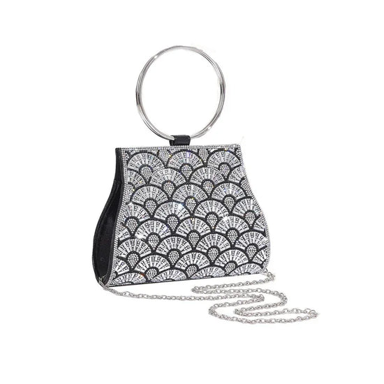 Dinner Bag Inlaid With Diamond PU European And American Chain - DanaFashionstore