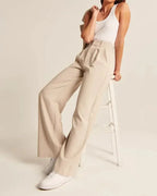 High Waist Straight Trousers With Pockets Wide Leg Casual Pants For Women - DanaFashionstore