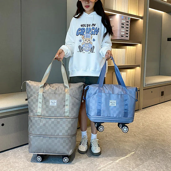 Large Capacity Travel Bags Dry Wet Separation Expansion Double Layer Luggage Totes Women - DanaFashionstore