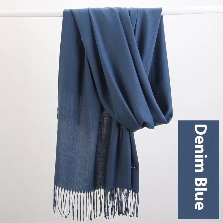 Pure Color Warm Keeping Scarf All-match Cashmere Shawl - DanaFashionstore