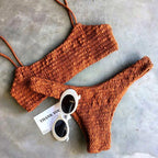 Swimsuit Pleated Triangle Bikini Set - DanaFashionstore