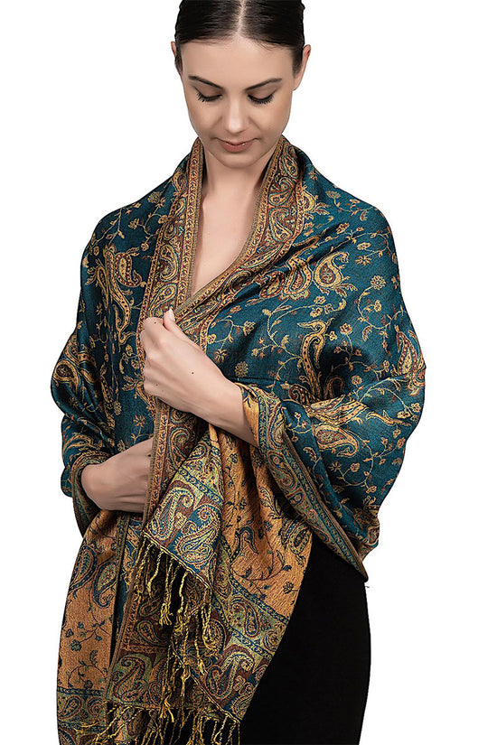 Autumn And Winter Ethnic Style Vintage Tassel Shawl Middle East Paisley Jacquard Scarf For Women
