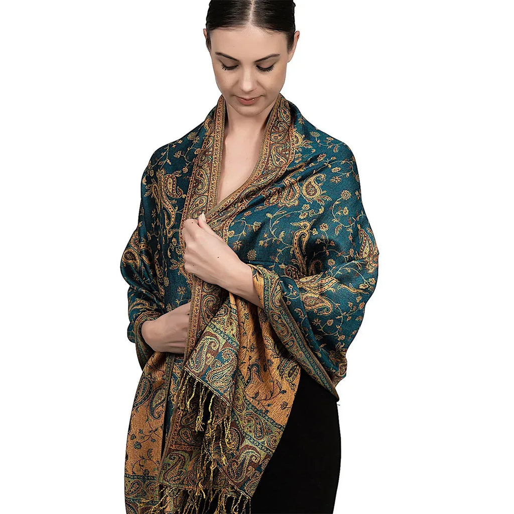 Autumn And Winter Ethnic Style Vintage Tassel Shawl Middle East Paisley Jacquard Scarf For Women - DanaFashionstore