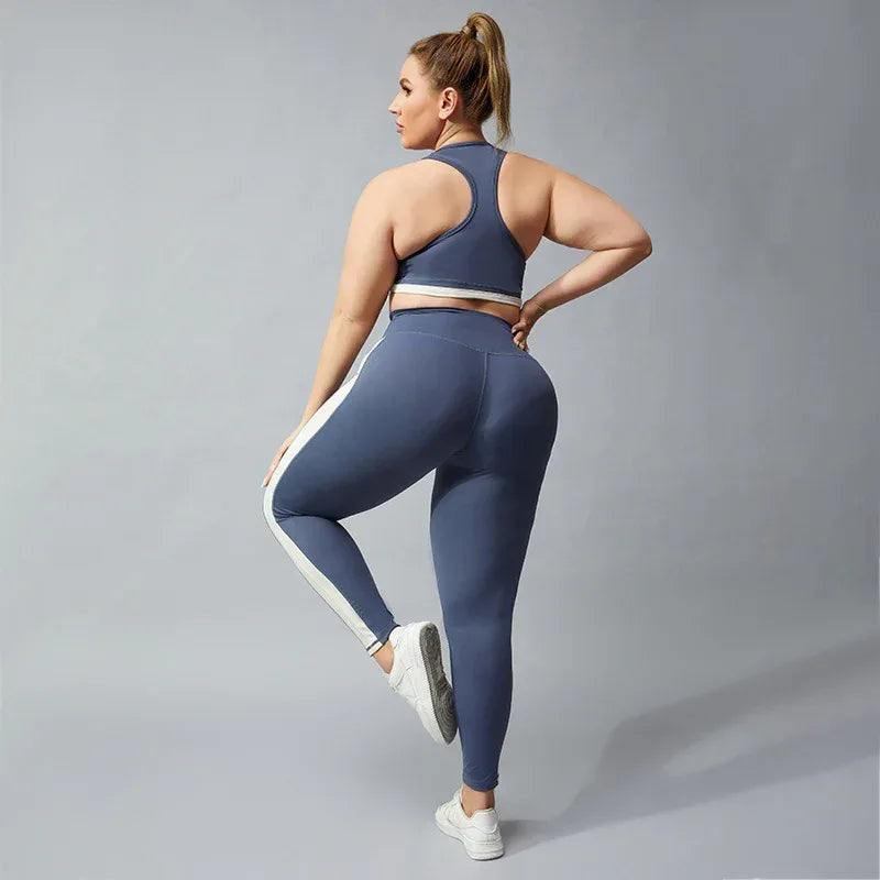 Running Yoga Racerback Type Nude Contrast Fitness Pants For Women - DanaFashionstore