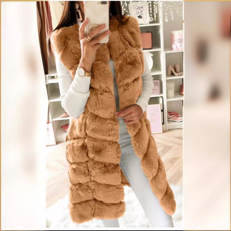 Fur Long Vest Cotton-padded Coat Dana Fashion