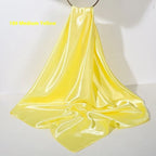 Pure Color Silk Scarf Artificial Silk 90cm Shiny Satin Shawl - DanaFashionstore
