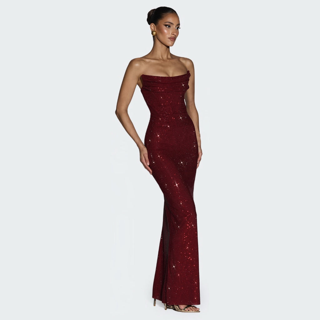 Slim-fit Sleeveless Sequin Maxi Evening Gown