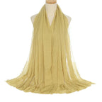 Pleated Viscose Yarn Monochrome Scarf Natural Wrinkled Cotton And Linen Burrs - DanaFashionstore