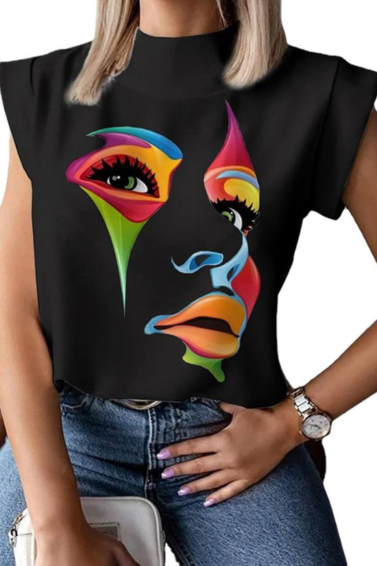 Women's Printed Sleeveless Casual Top