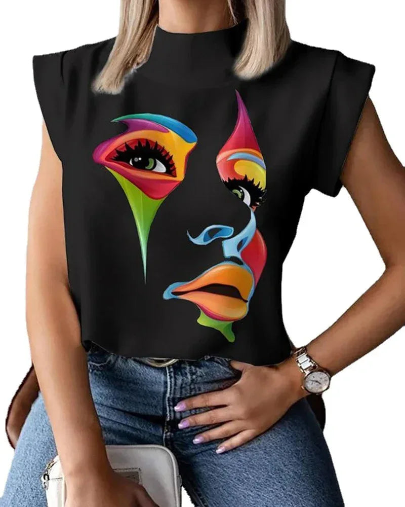 Women's Printed Sleeveless Casual Top - DanaFashionstore