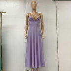 Sexy V-neck Suspender Dress Summer Fashion A-Line Long Dresses For Women - DanaFashionstore