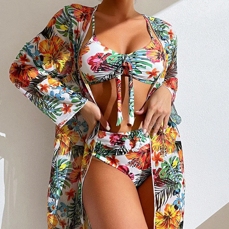 Women's Long Blouse Split Bikini Plus Size Suit - DanaFashionstore