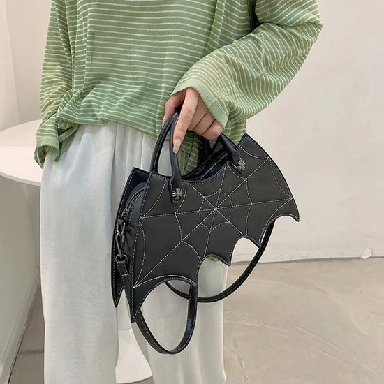 Halloween Spider Web Shape Shoulder Bags Personality Batgirl Tide Pu Handbags Fashoin Messenger Crossbody Bag - DanaFashionstore