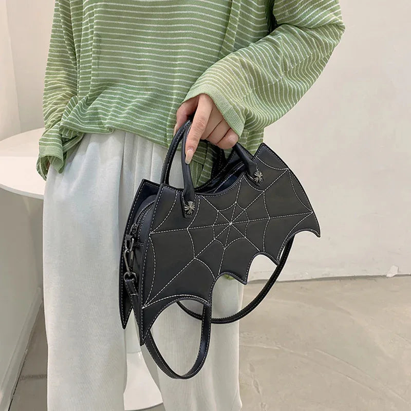 Halloween Spider Web Shape Shoulder Bags Personality Batgirl Tide Pu Handbags Fashoin Messenger Crossbody Bag - DanaFashionstore