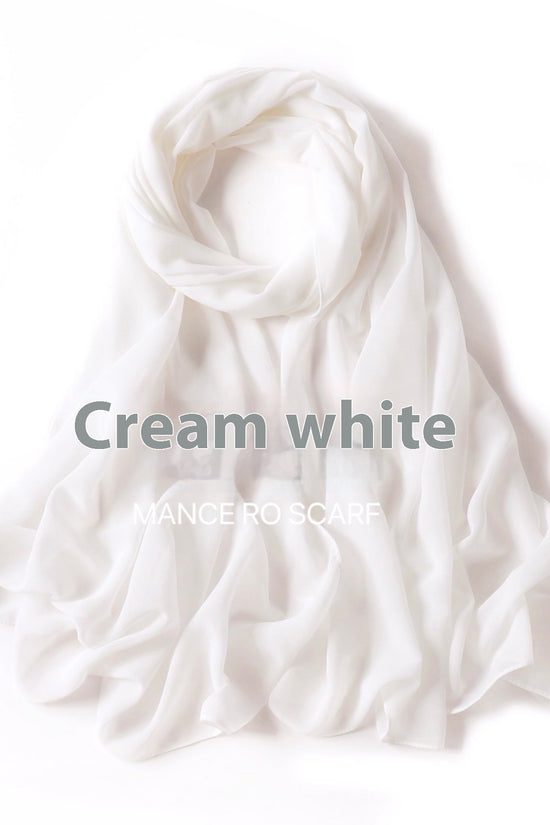 Pure Color Pearl Chiffon Scarf Headcloth Veil Chiffon Scarf
