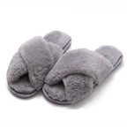 Fashion Cross Plush Casual Rainbow Slippers - DanaFashionstore