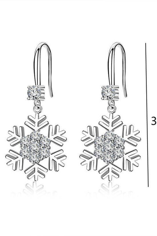 Temperament Snowflake Earrings With Rhinestones Fashion Personalized Christmas Earrings For Women Jewelry