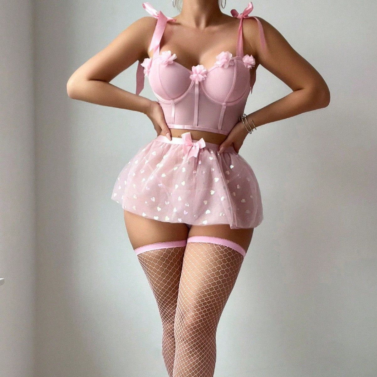 Pure Desire Sheer Mesh Slit Pajamas Underwear For Women - Dana Fashion
