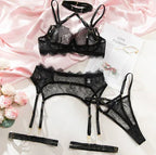 Sexy Embroidery Lace Backless Bra Set 2026 - Intimate Lingerie - DanaFashionstore
